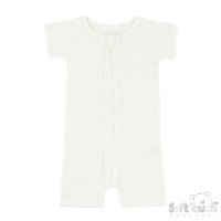 JS4600-MA: Marshmallow Ribbed Jumpsuit (0-3 Months)